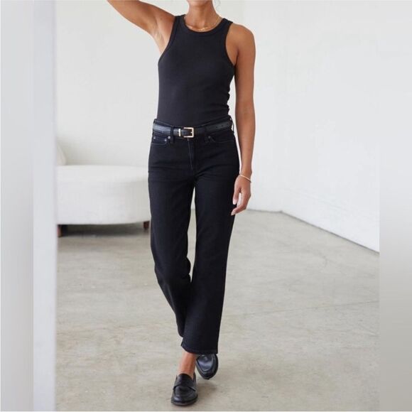 AYR The Frenchie Black Mid Rise Crop Jeans - Picture 8 of 12